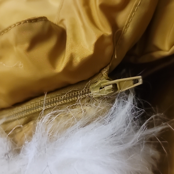 Women's mustard full zip hood jackets Size Medium/Small - Picture 7 of 8